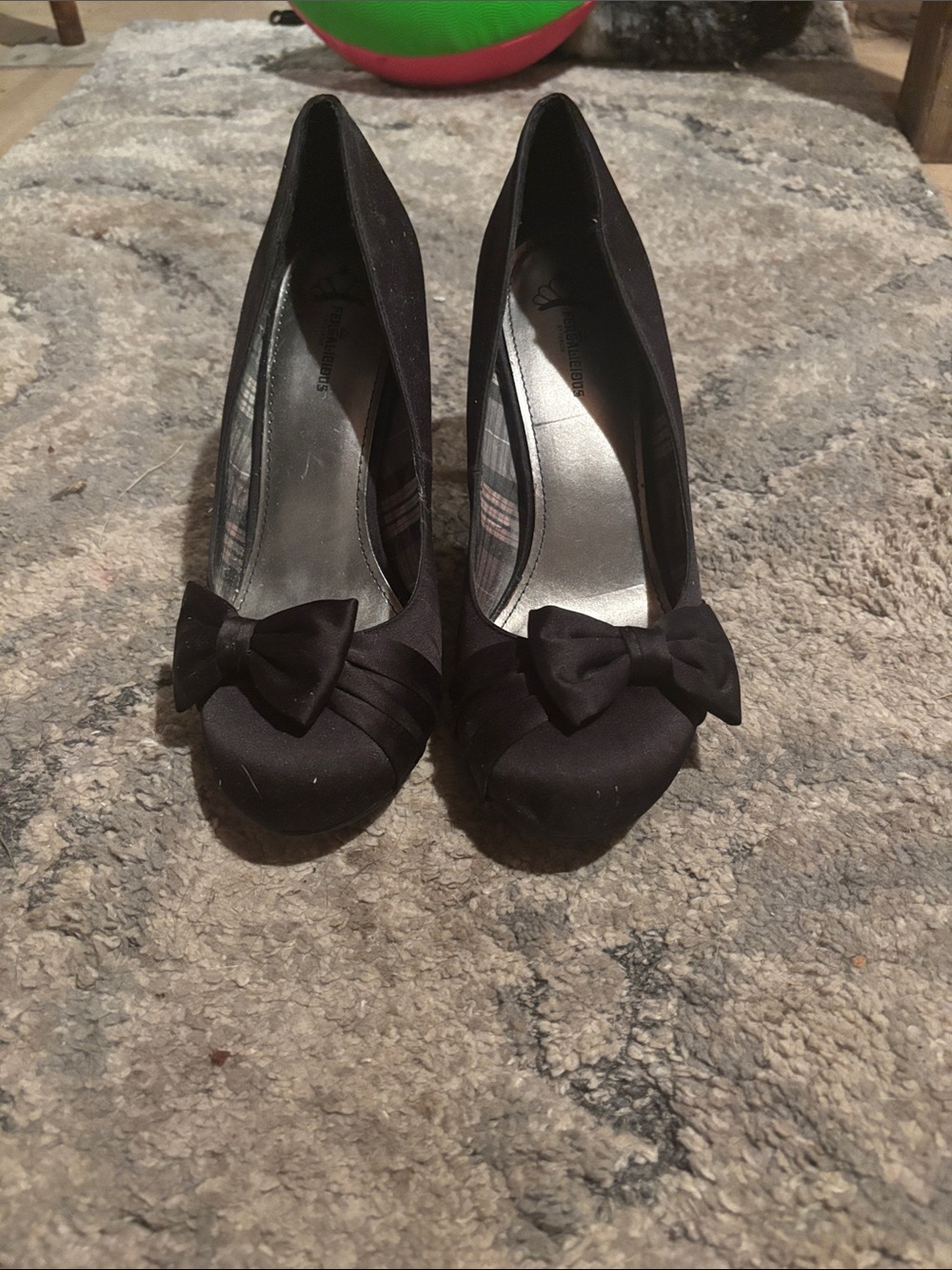 Fergalicious Black Bow Peep-Toe Pumps